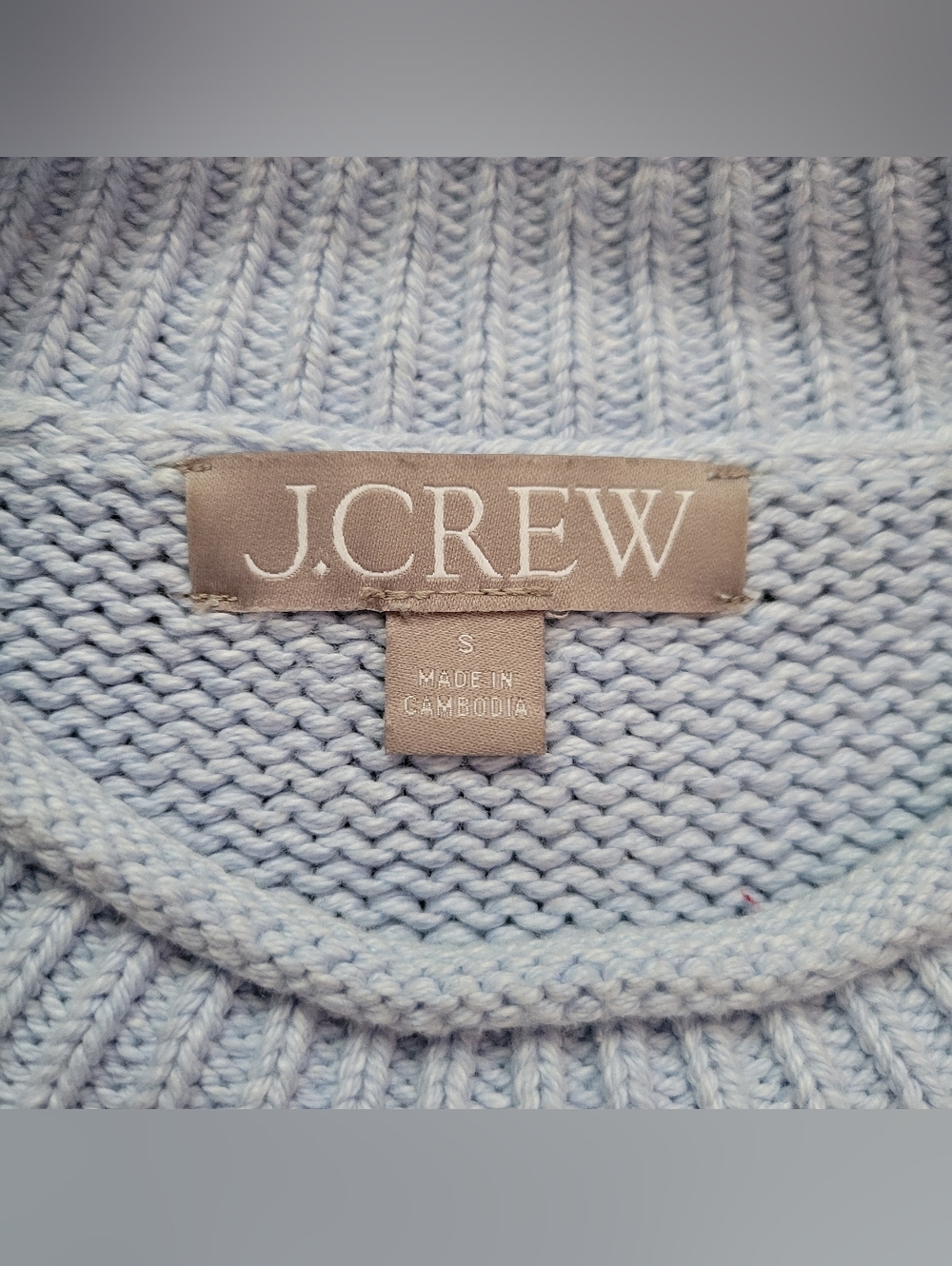J. Crew Rollneck Sweater Light Sky Blue 100% Cotton BV409 Size Small - Picture 5 of 8
